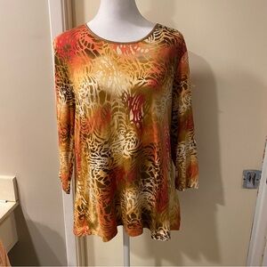 JM Collections Animal Print Blouse